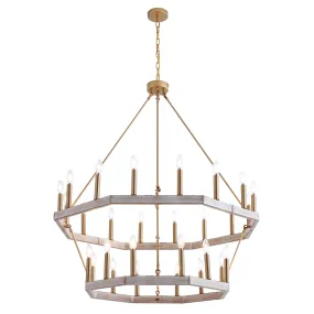 28-Lights Wagon Wheel-Shape Chandelier