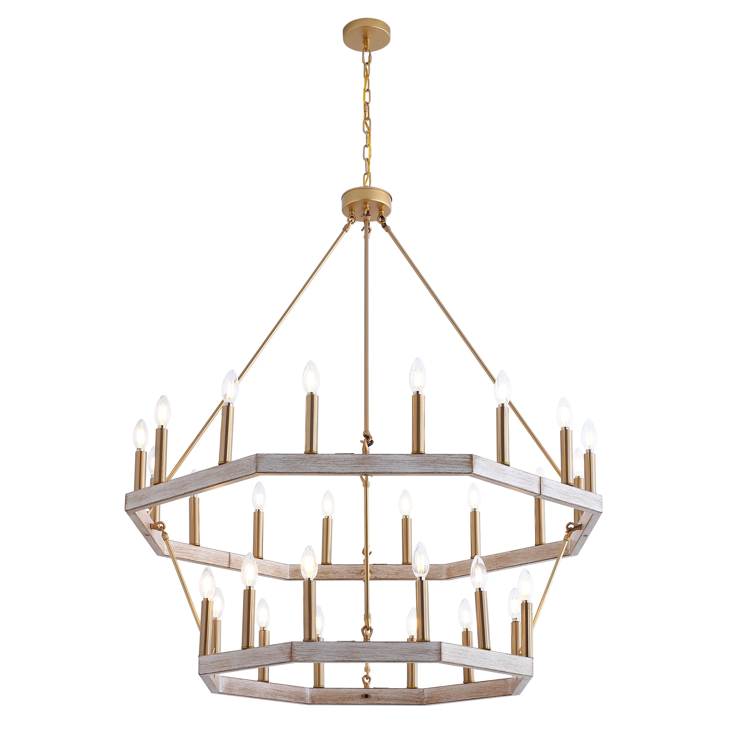 28-Lights Wagon Wheel-Shape Chandelier