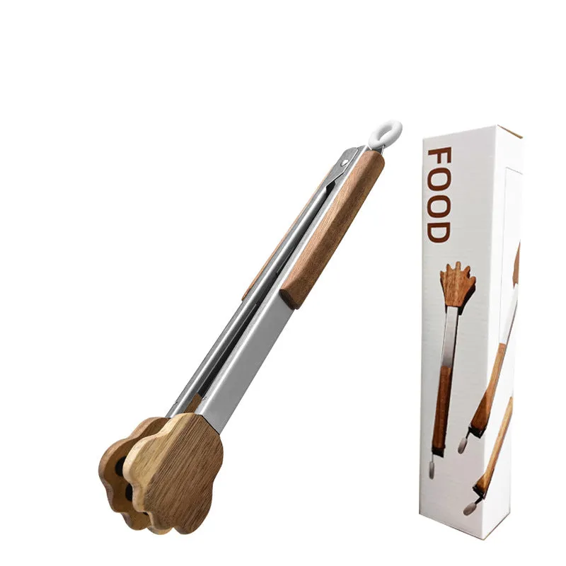 Acacia Wood & Stainless Steel Food Clip