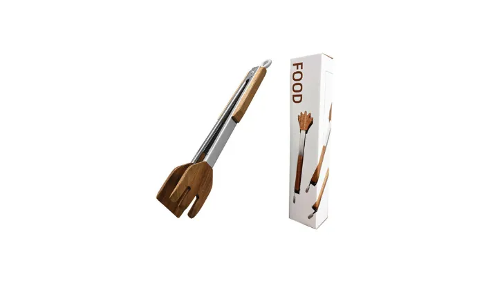 Acacia Wood & Stainless Steel Food Clip