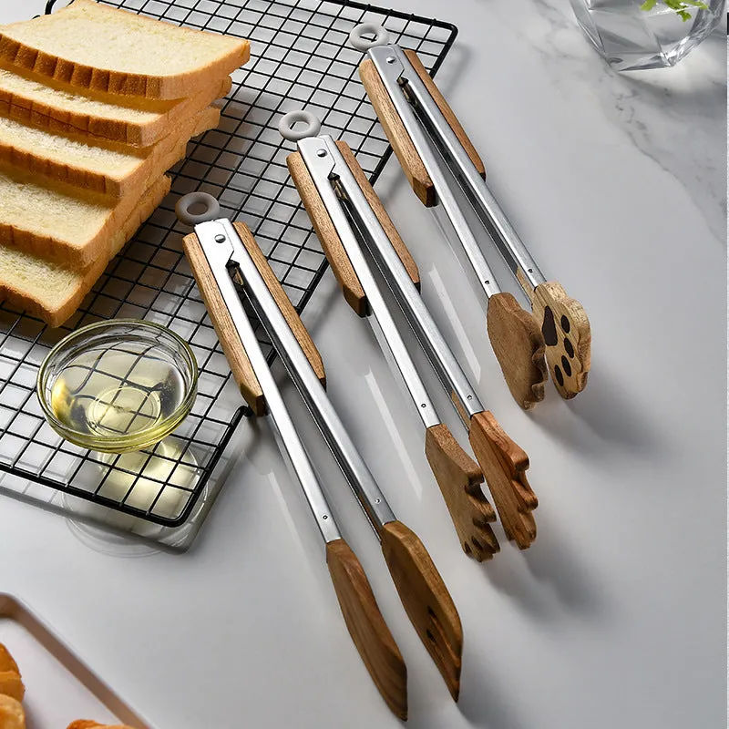 Acacia Wood & Stainless Steel Food Clip