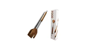 Acacia Wood & Stainless Steel Food Clip