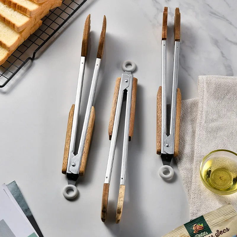 Acacia Wood & Stainless Steel Food Clip