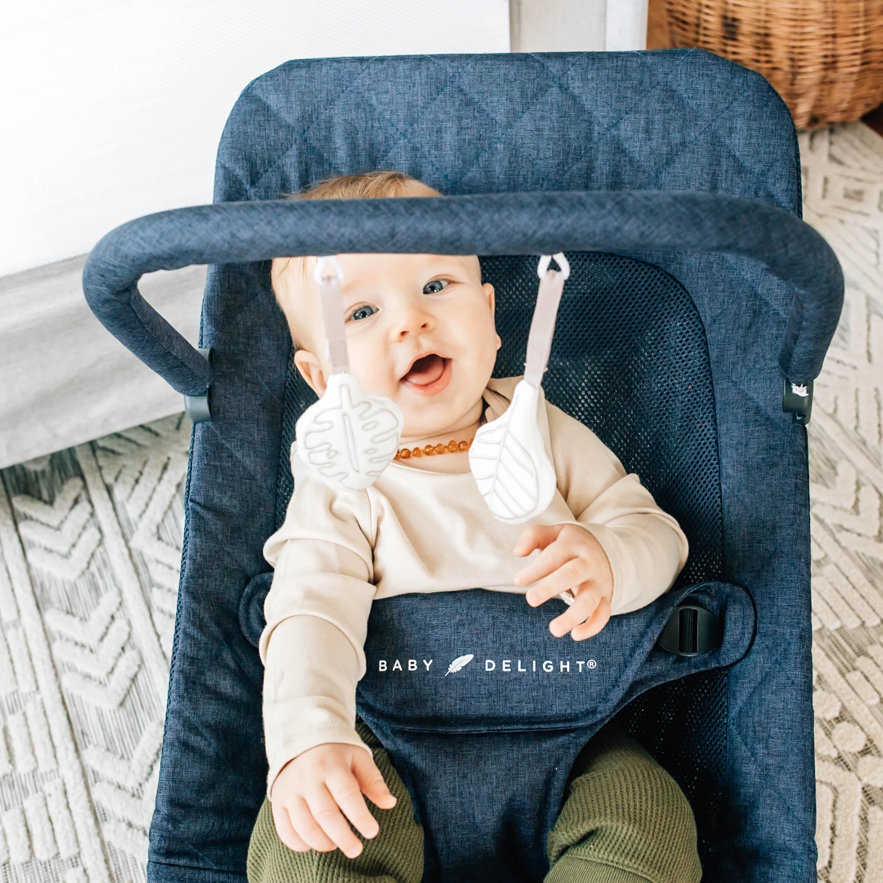 Alpine Deluxe Portable Bouncer - Quilted Indigo