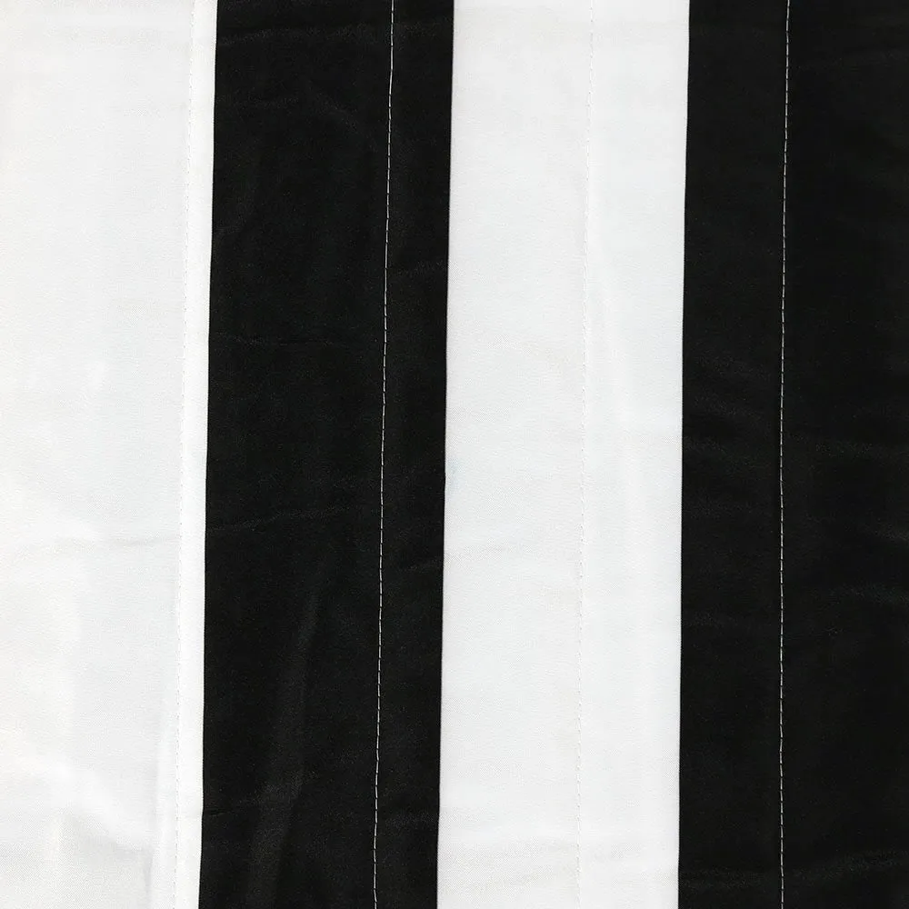 Black and White Stripes Quilted Fabric Double Hammock - Sunnydaze