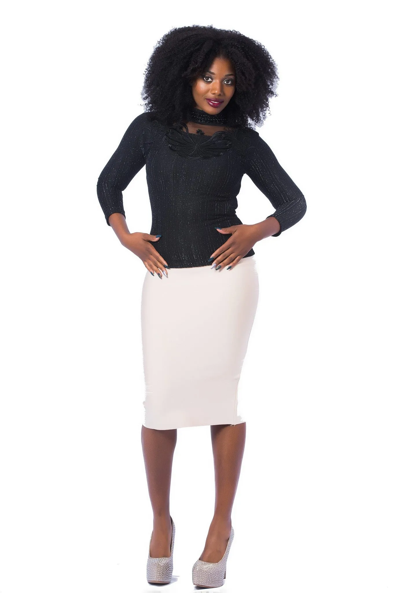 Boss Lady- High Waist Midi BANDAGE SKIRT (Multiple colors)