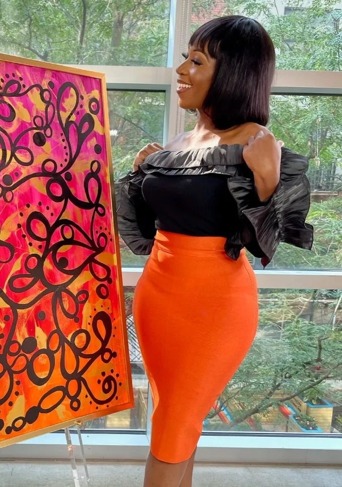 Boss Lady- High Waist Midi BANDAGE SKIRT (Multiple colors)