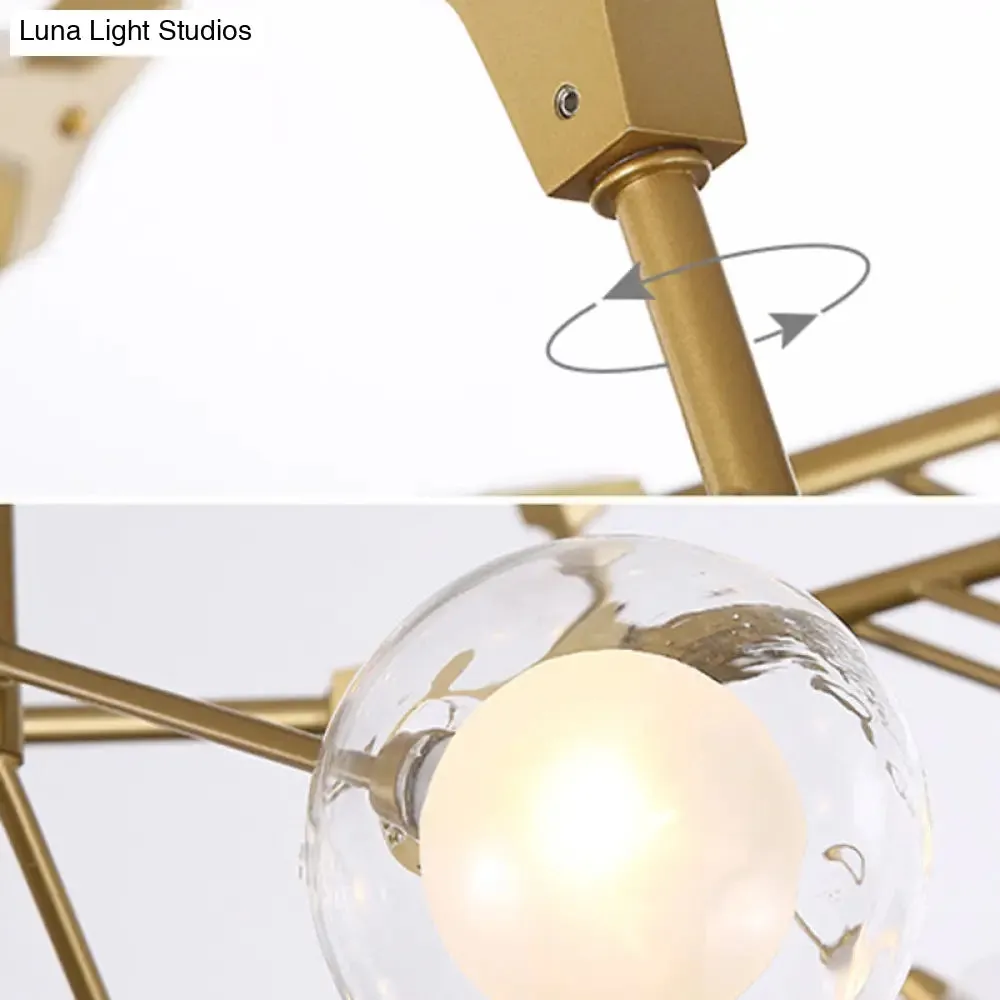 Bubble Ball Chandelier - Minimalist Double-Layer Glass White LED Pendant Light