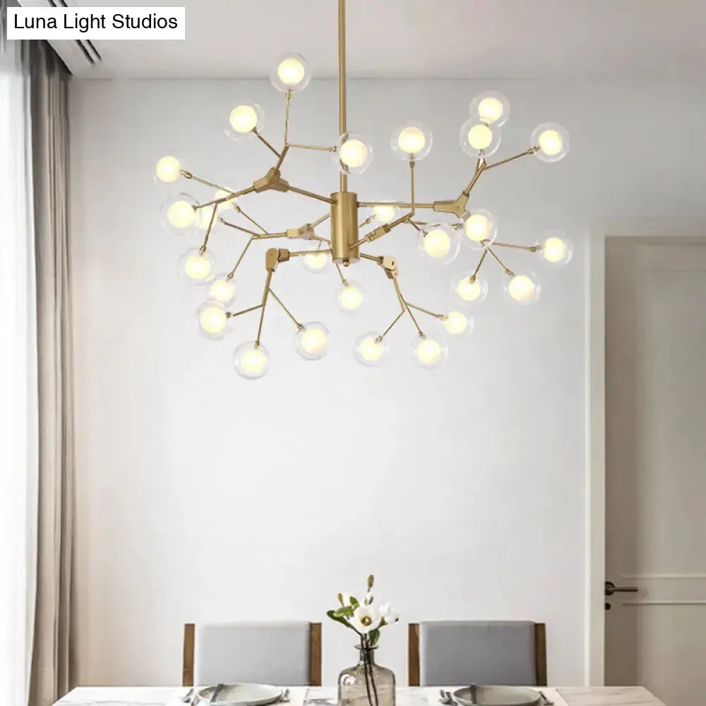 Bubble Ball Chandelier - Minimalist Double-Layer Glass White LED Pendant Light