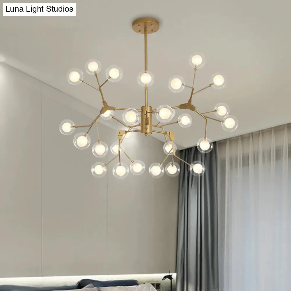 Bubble Ball Chandelier - Minimalist Double-Layer Glass White LED Pendant Light