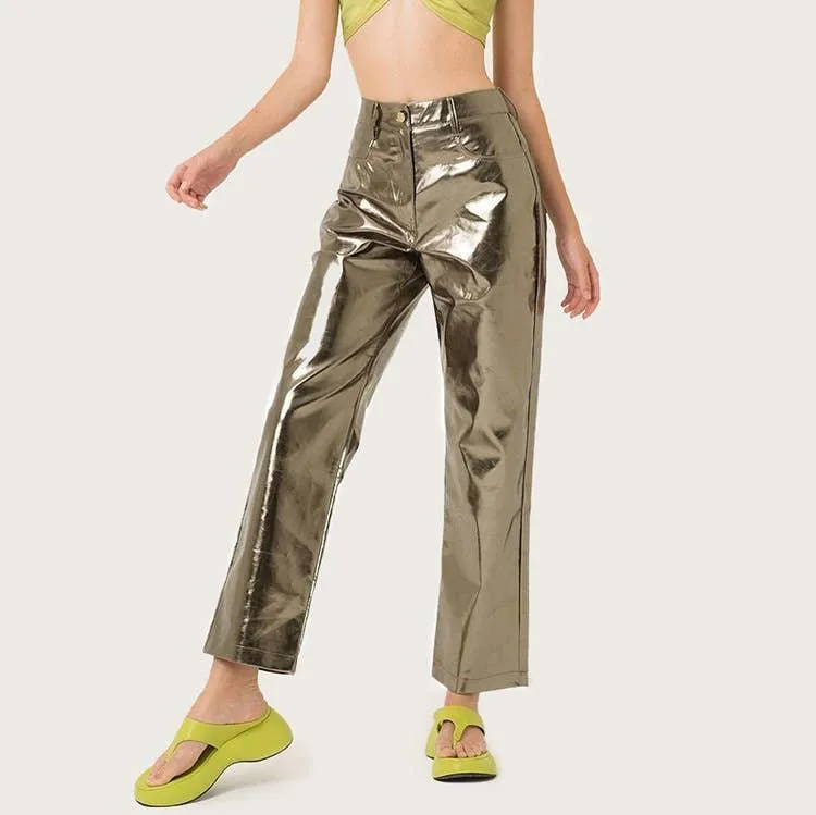Charming Solid Color Silver Casual Pants CK10147J