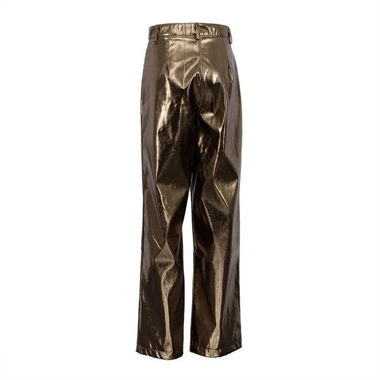 Charming Solid Color Silver Casual Pants CK10147J
