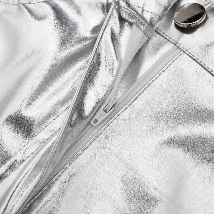 Charming Solid Color Silver Casual Pants CK10147J