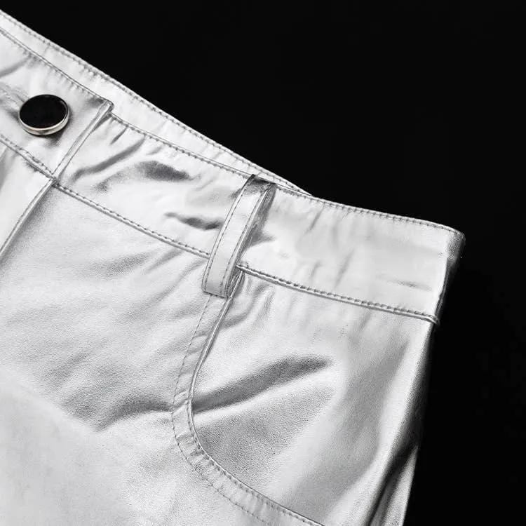 Charming Solid Color Silver Casual Pants CK10147J
