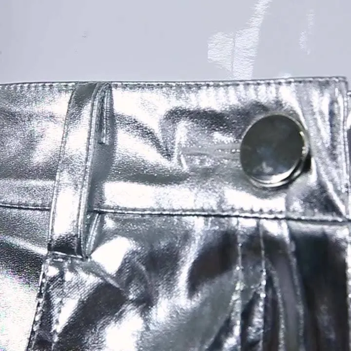 Charming Solid Color Silver Casual Pants CK10147J