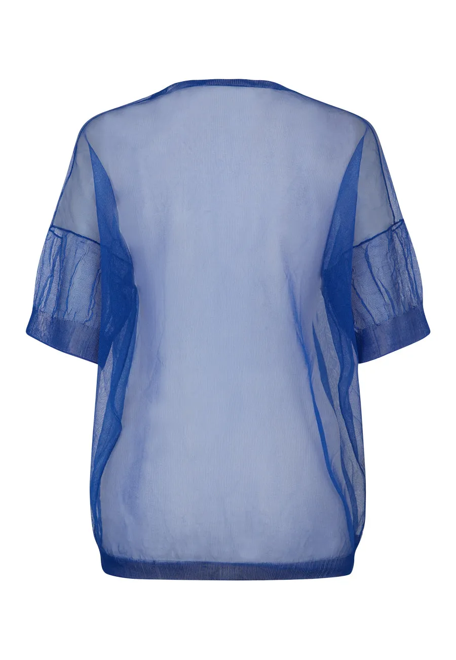 Cobalt Sheer Knitted T-shirt