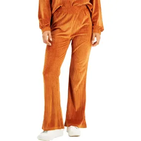 Crave Fame Womens Juniors Velour Ribbed Flared Pants
