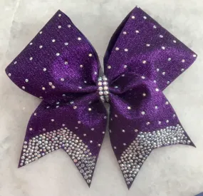 Crusted Rhinestone Cheer Bow