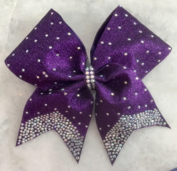 Crusted Rhinestone Cheer Bow