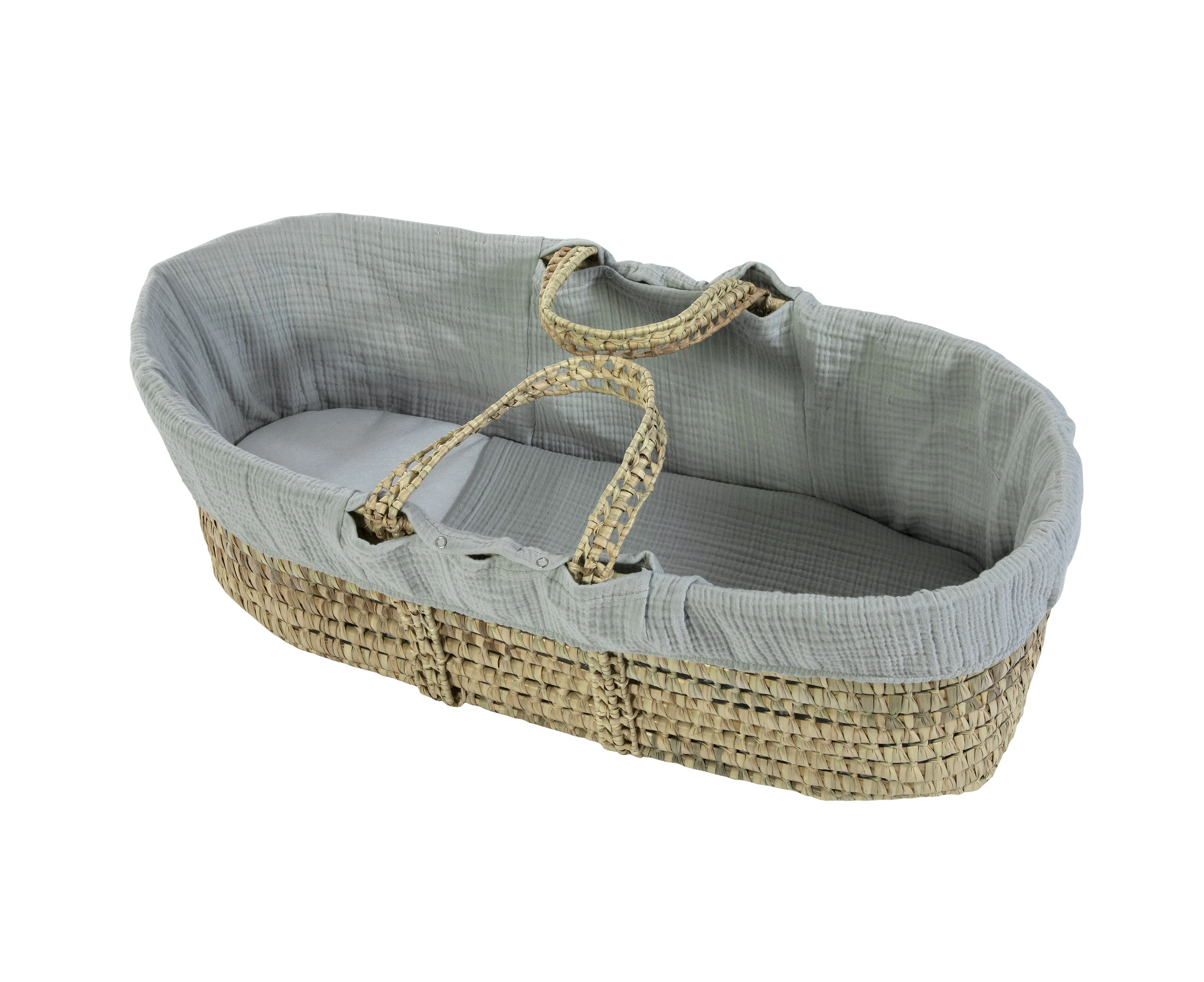 Cuddles Collection Pure Baby 100% Cotton Muslin Moses Basket and Folding Stand