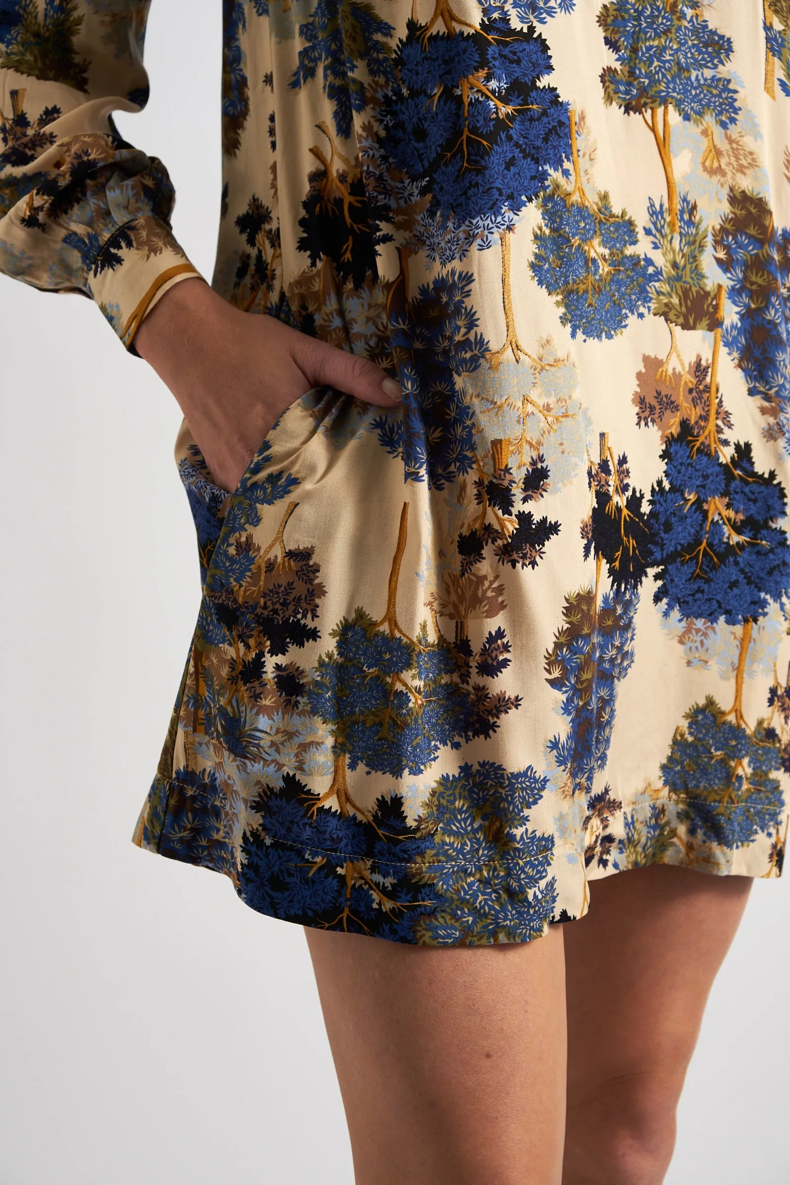 Didee Forest Scape Print Mini Dress - Navy