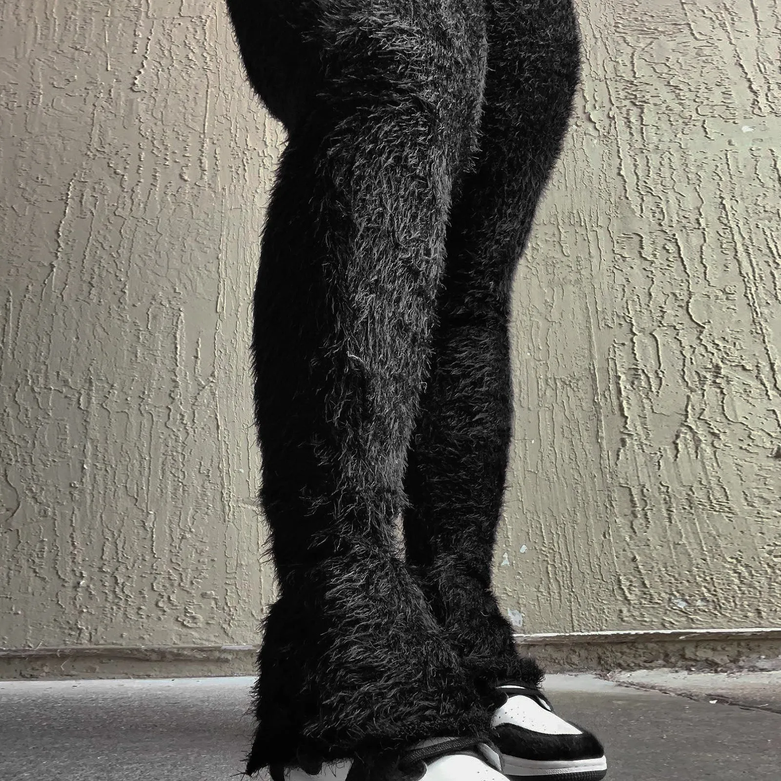 Flannelette knitted casual flared trousers AY2629