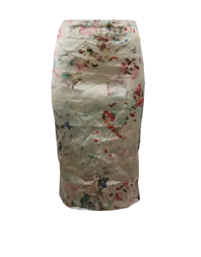 Floral Techno Metal Skirt