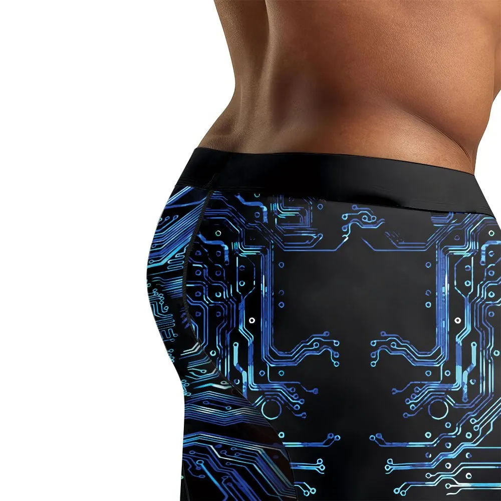 Glowing Circuit Men's Compression Leggings
