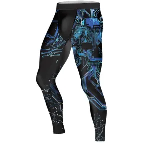 Glowing Circuit Men's Compression Leggings