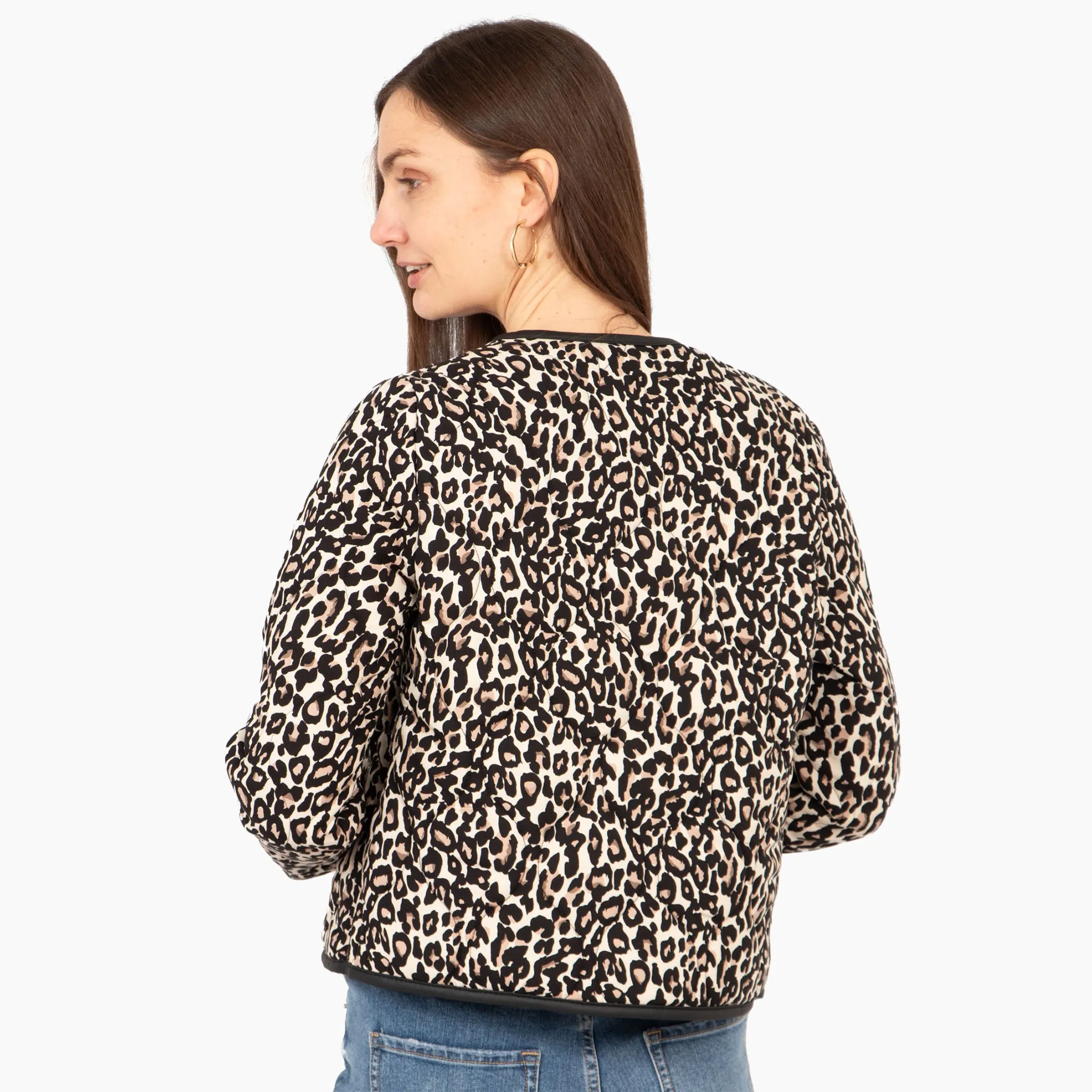Greta Lightweight Box Jacket - Neutral, Leopard