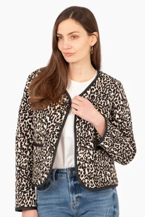 Greta Lightweight Box Jacket - Neutral, Leopard