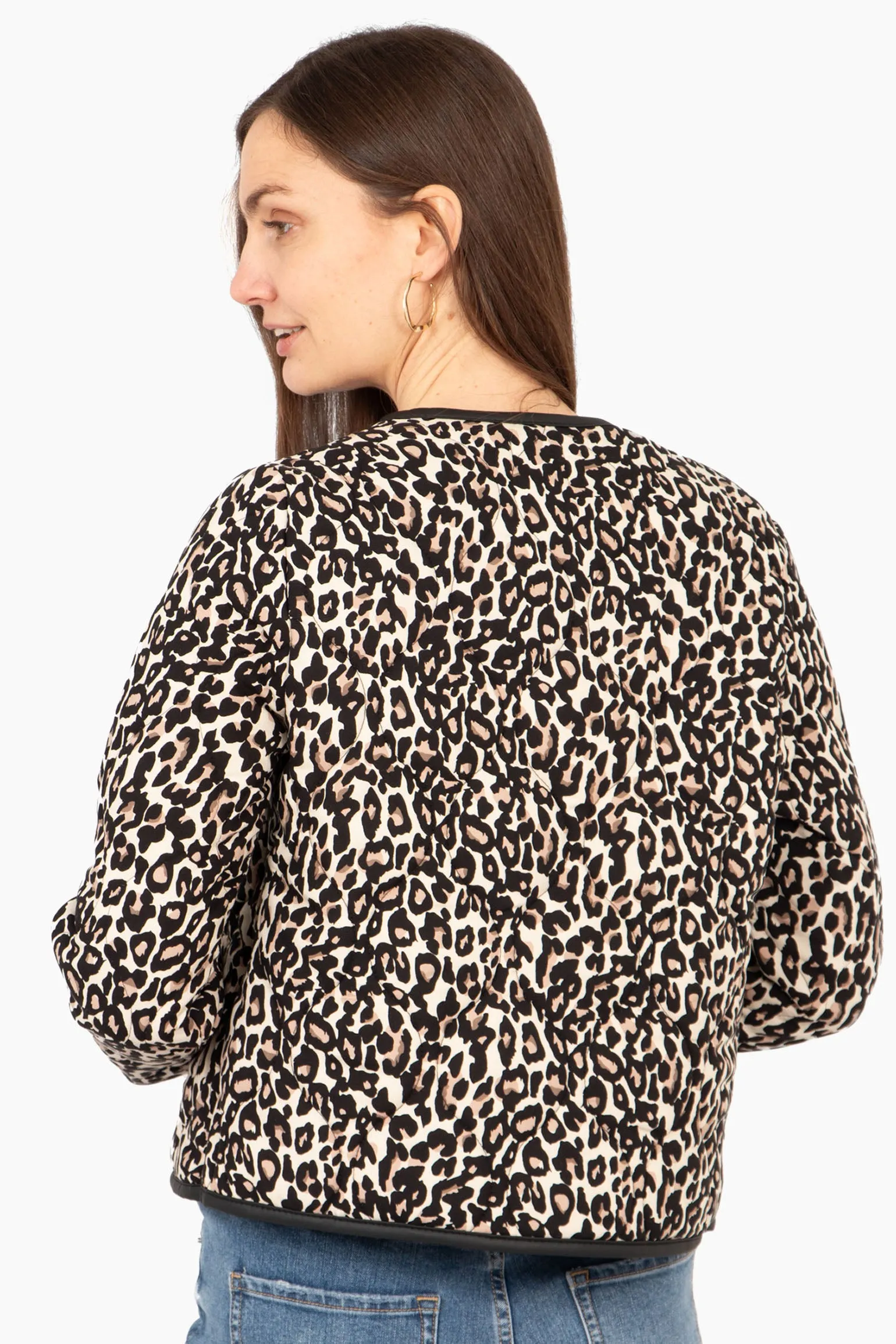 Greta Lightweight Box Jacket - Neutral, Leopard