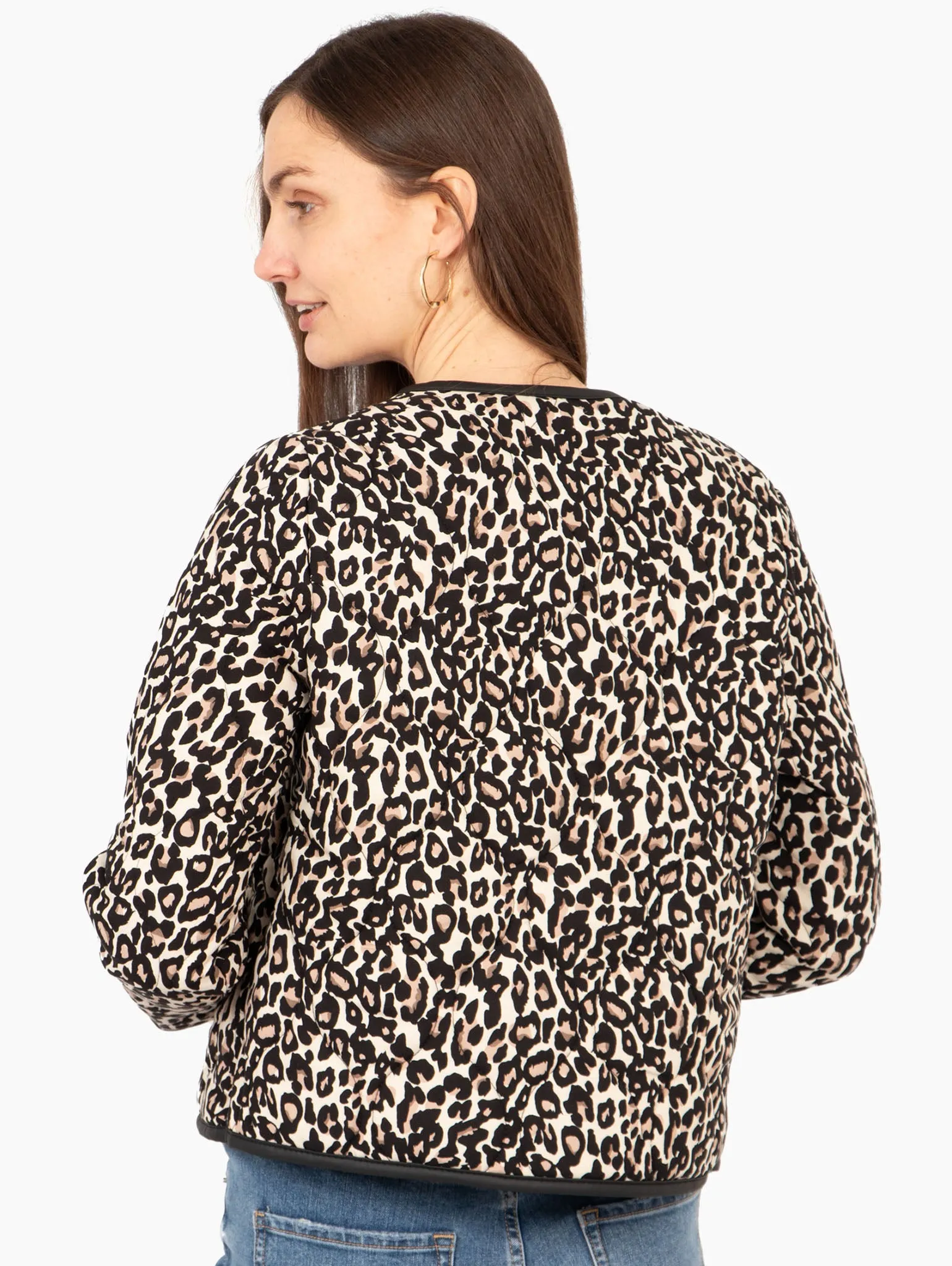 Greta Lightweight Box Jacket - Neutral, Leopard