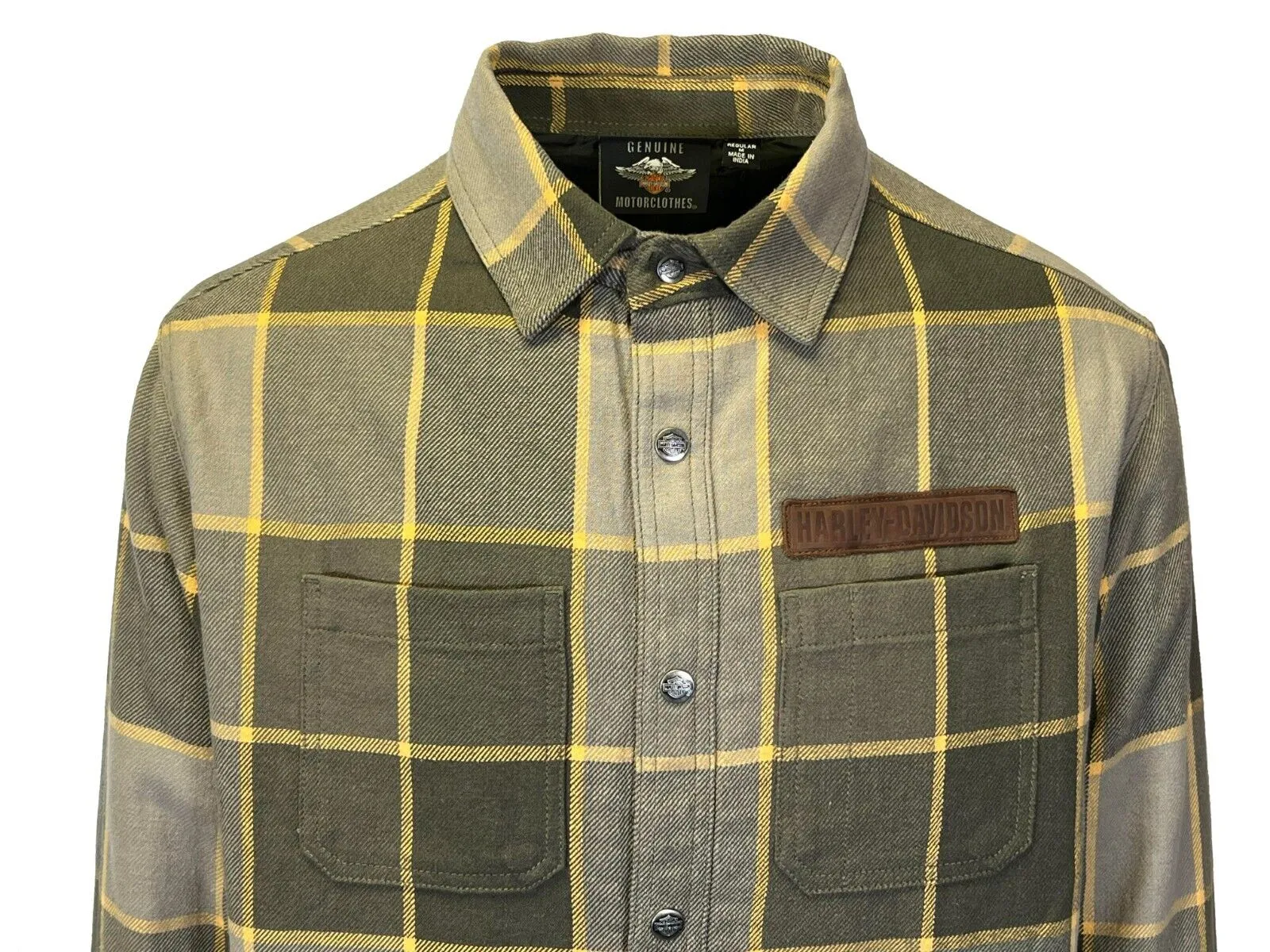 HD Branded Men's Plaid Shirt Jacket Vintage Yarn Dyed L/S Shacket (S72)
