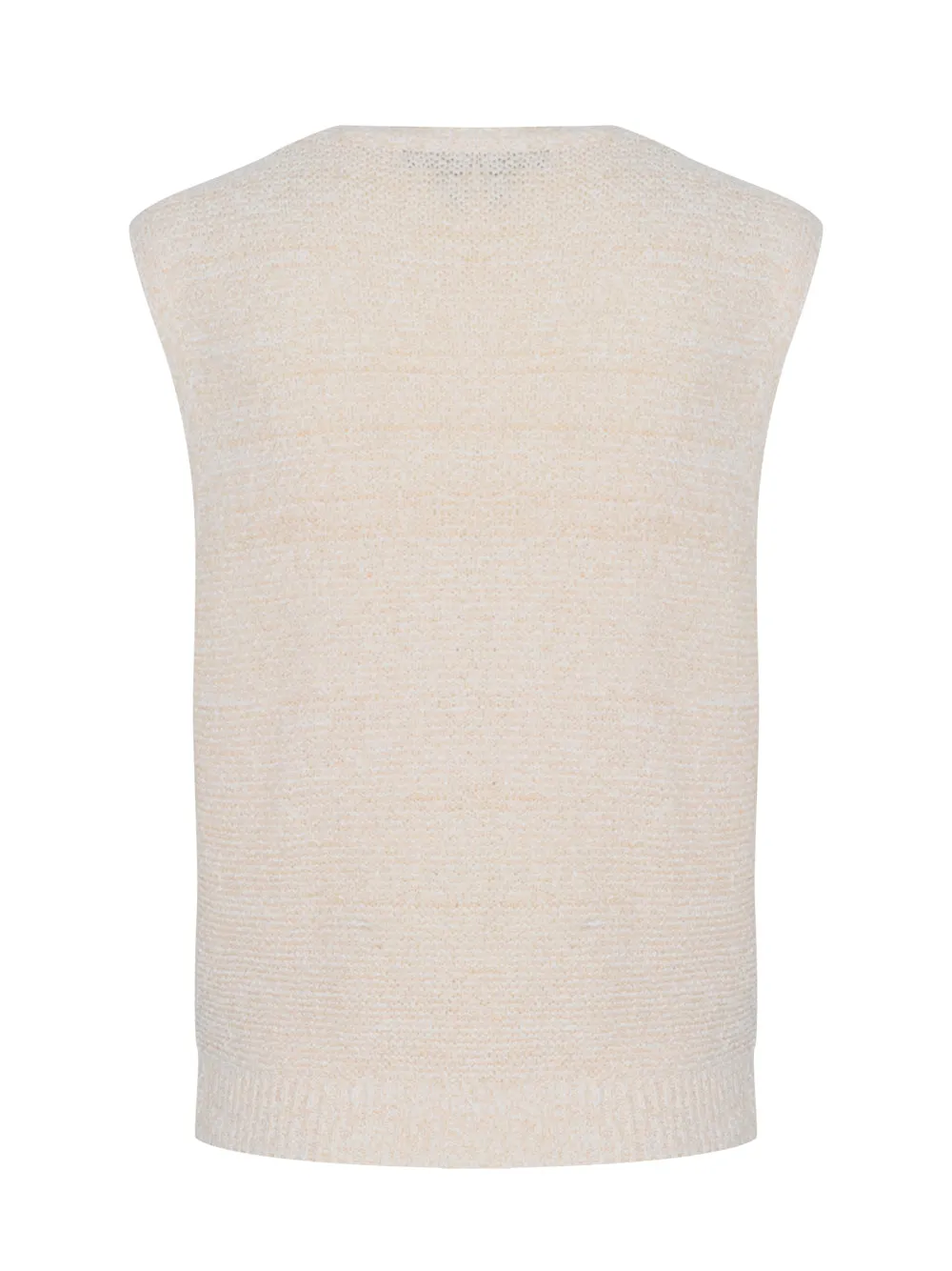 Jackie Cotton Linen Sweater Vest (Ivory)