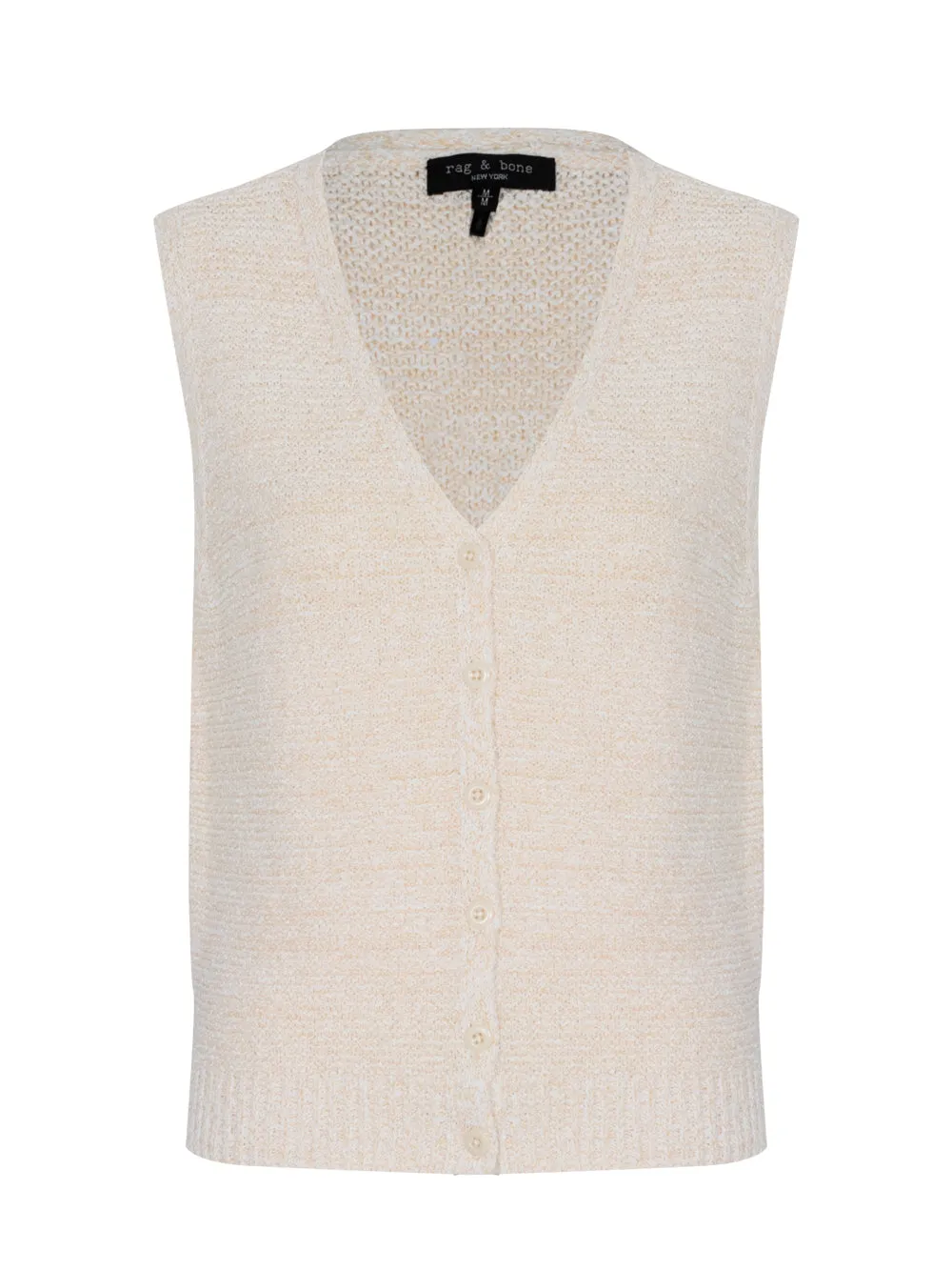 Jackie Cotton Linen Sweater Vest (Ivory)