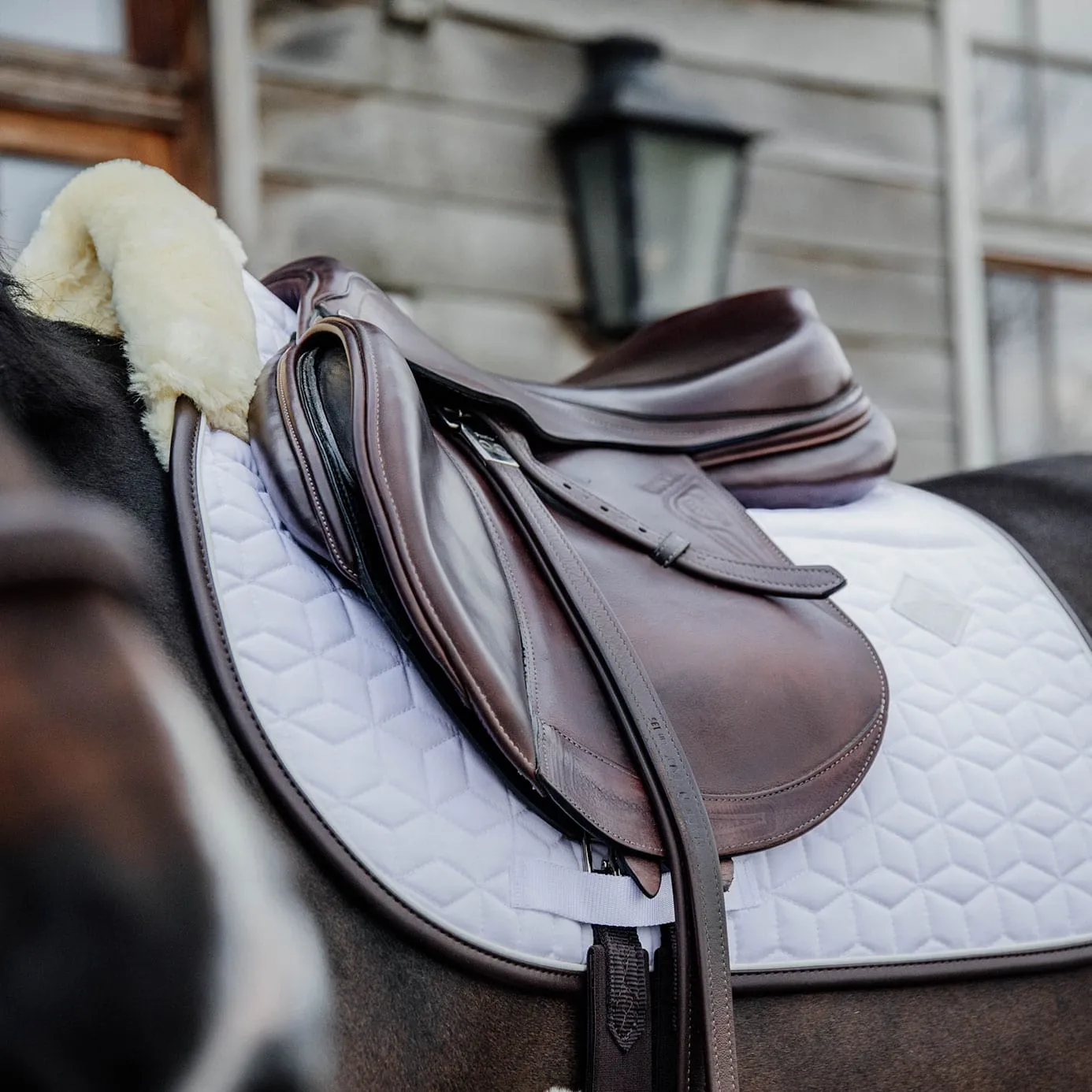 Kentucky Horsewear Skin Friendly Star Quilt Jumping Saddle Cloth - White