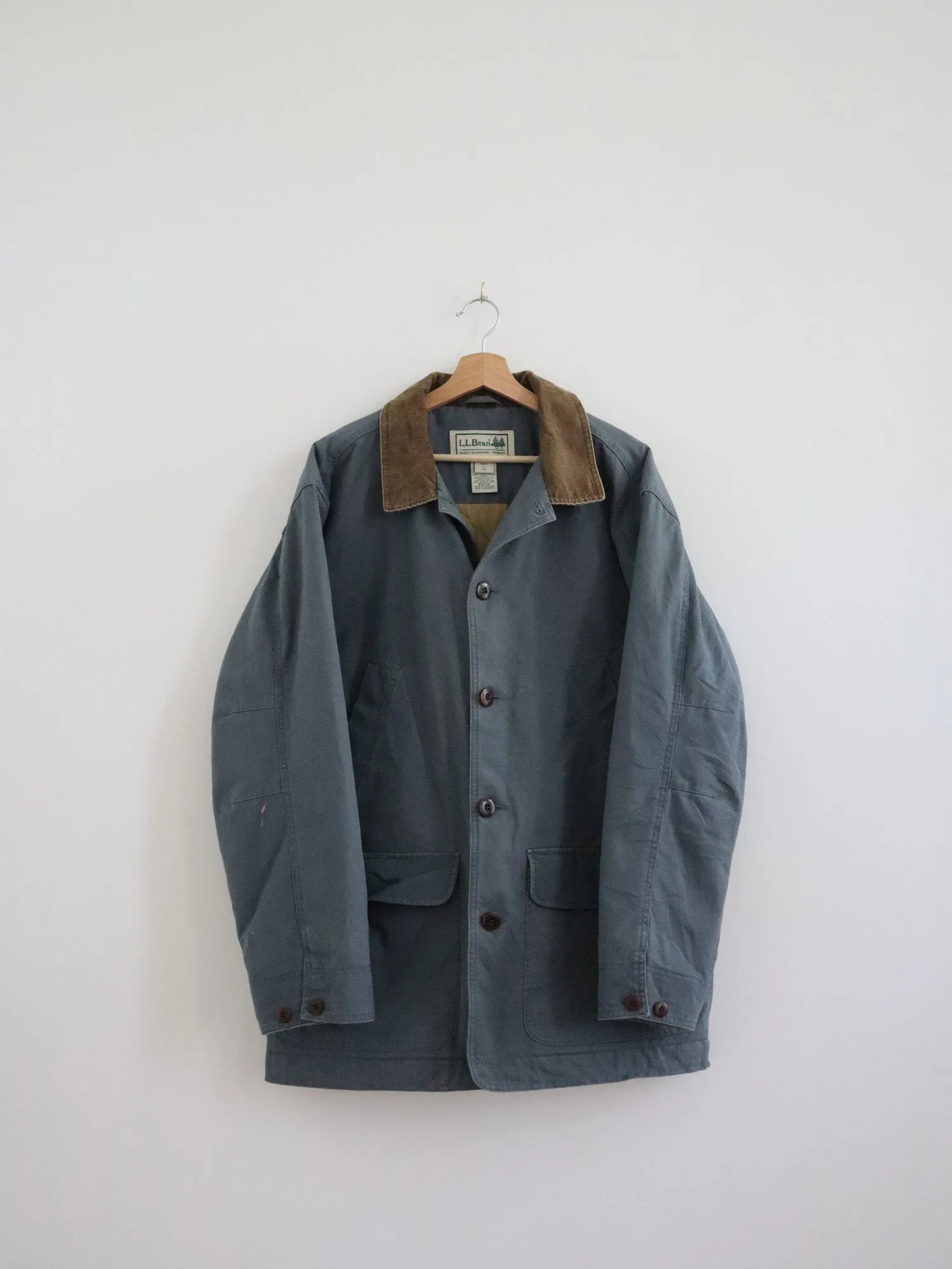 LL Bean Dusty Blue Quilted Chore Coat (L)