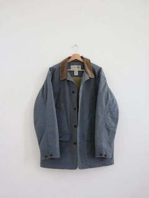 LL Bean Dusty Blue Quilted Chore Coat (L)