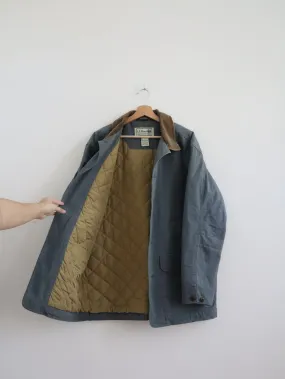 LL Bean Dusty Blue Quilted Chore Coat (L)