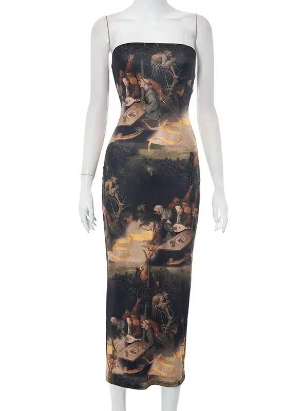 New Sexy Tube Top Print Dress