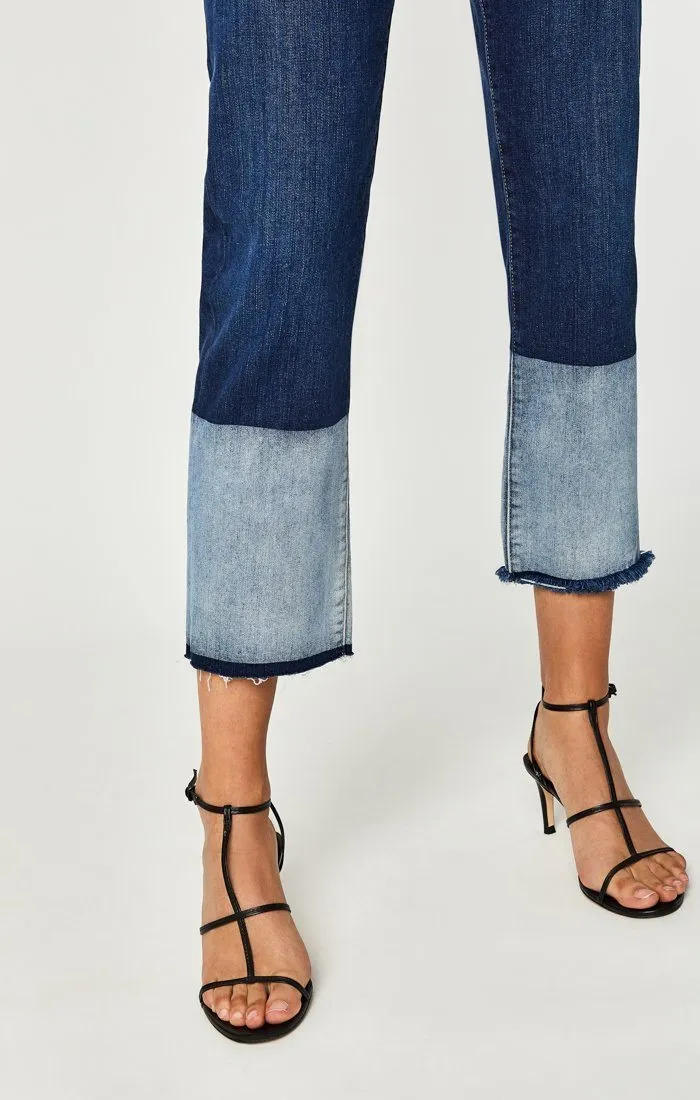 NIKI STRAIGHT CROP IN DARK INDIGO BLOCKING