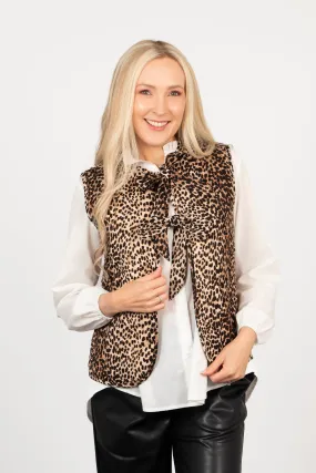 Noa Quilted Gilet - Neutral, Leopard