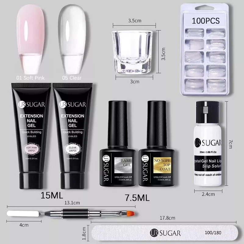 Nude Glitter Gel Nail Extension Kit: Professional, Long-Lasting & Eco-Friendly