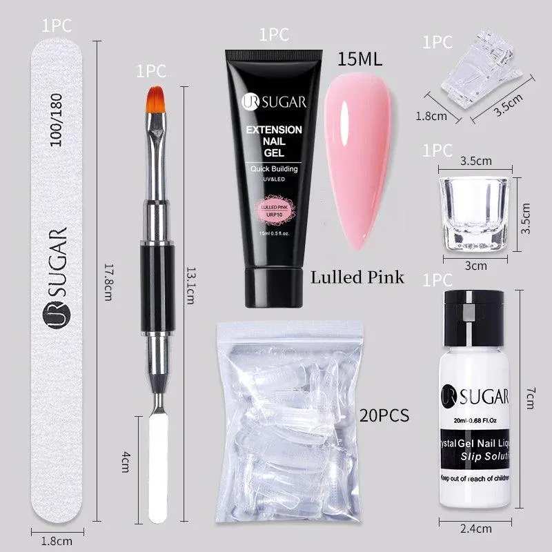 Nude Glitter Gel Nail Extension Kit: Professional, Long-Lasting & Eco-Friendly