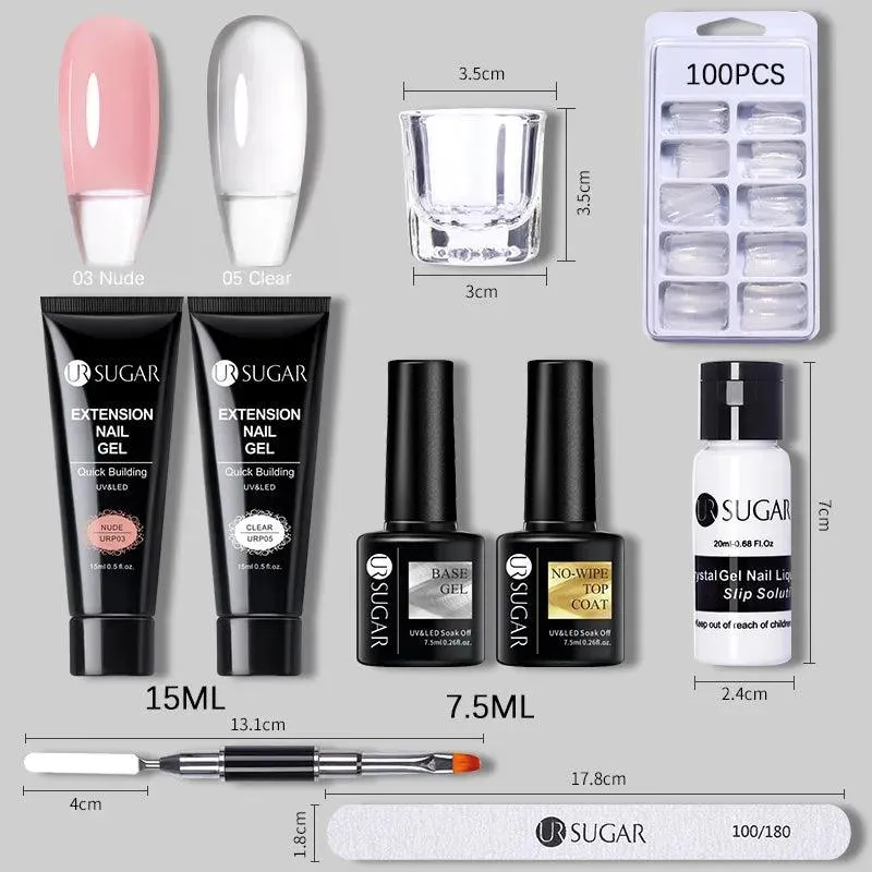 Nude Glitter Gel Nail Extension Kit: Professional, Long-Lasting & Eco-Friendly