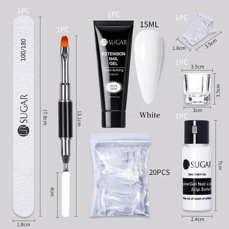 Nude Glitter Gel Nail Extension Kit: Professional, Long-Lasting & Eco-Friendly