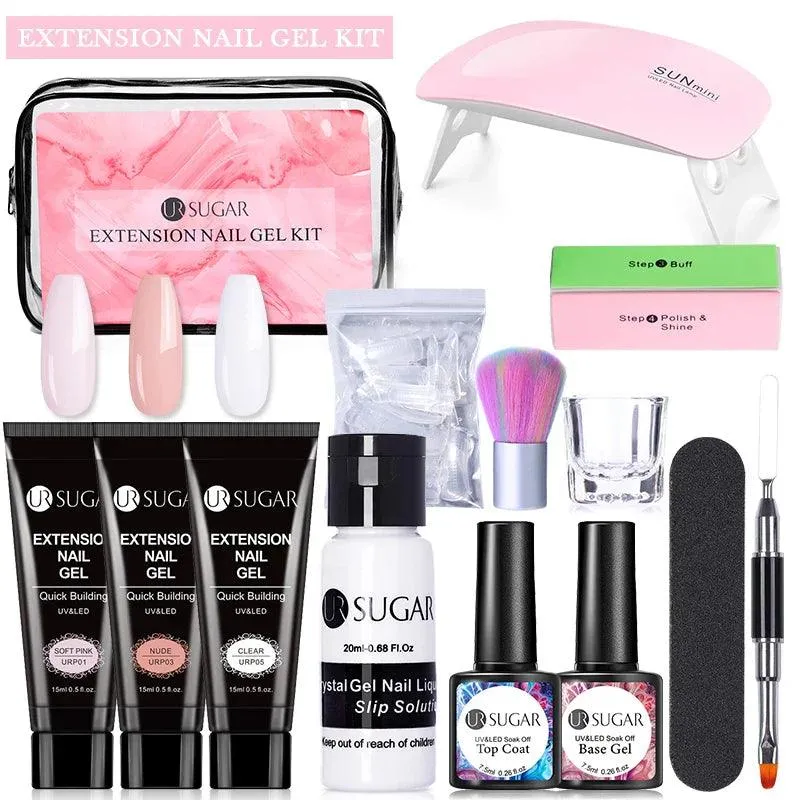 Nude Glitter Gel Nail Extension Kit: Professional, Long-Lasting & Eco-Friendly