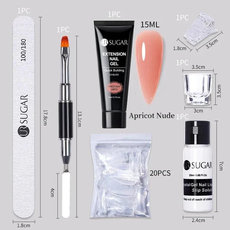 Nude Glitter Gel Nail Extension Kit: Professional, Long-Lasting & Eco-Friendly