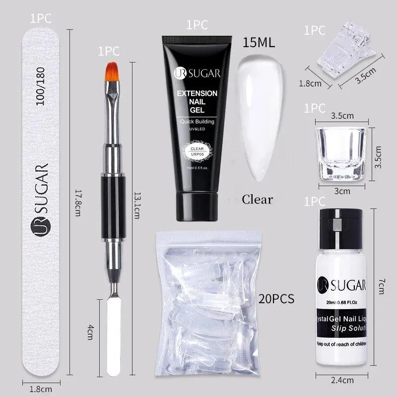 Nude Glitter Gel Nail Extension Kit: Professional, Long-Lasting & Eco-Friendly